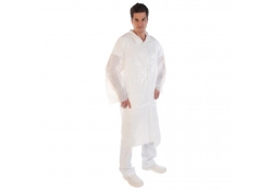 Manteau de visiteur PE blanche - 20 my - avec boutons pression - 300/carton