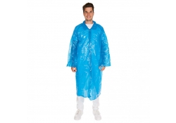 Manteau de visiteur PE bleu - 20 my - avec boutons pression - 500/carton
