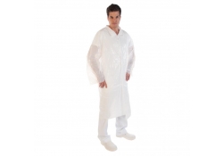Manteau de visiteur PE blanche - 17 my - avec boutons pression - 500/carton