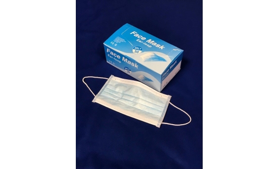 Mundmaske 3-Schicht - blau - Type I - nicht medizinisch - 50/Dispenser