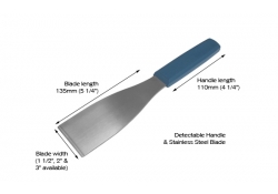Détectable grattoir à main en acier inoxydable avec poignée en plastique 38mm 