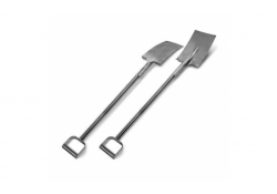 Détectable pelle en acier inoxydable renforcée avec poignée en D