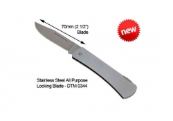 Détectable couteau verrouillable en acier inoxydable 70mm