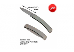 Détectable couteau verrouillable en acier inoxydable couteau courbé 60mm