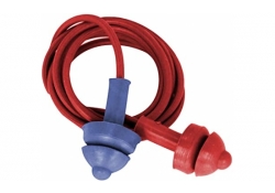 Détectable bouchons doreille réutilisable - 2 collerettes - bleu-rouge - cord - 200/paquet