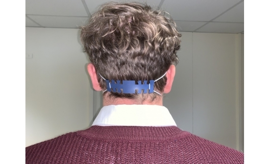 silicone ear saver in use