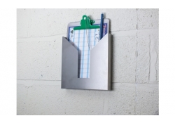 Détectable porte-documents/classeur pour montage mural A4 en acier inoxydable