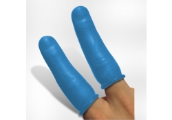 Détectable doigtiers en caoutchouc bleus