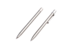 Stylo-bille détectable en acier inoxydable - 50/paquet